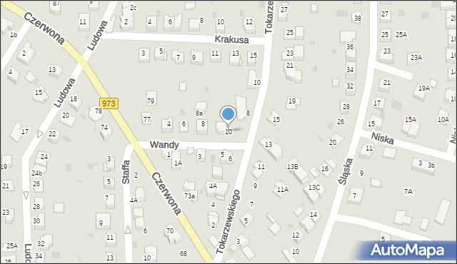 Tarnów, Wandy, 10, mapa Tarnów