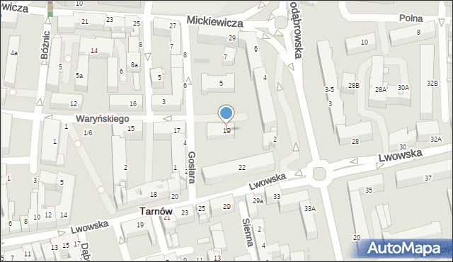 Tarnów, Waryńskiego Ludwika, 19, mapa Tarnów