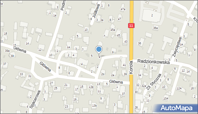 Tarnowskie Góry, Wapienna, 4, mapa Tarnowskie Góry