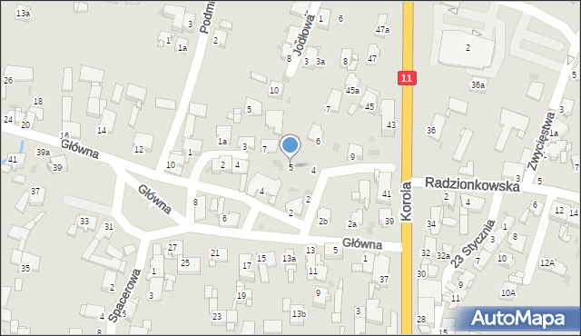 Tarnowskie Góry, Wapienna, 5, mapa Tarnowskie Góry