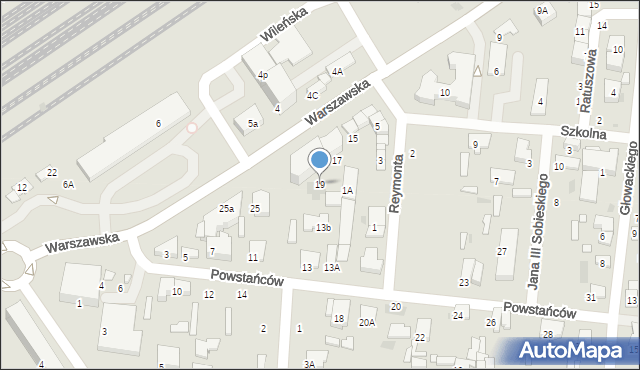 Tłuszcz, Warszawska, 19, mapa Tłuszcz
