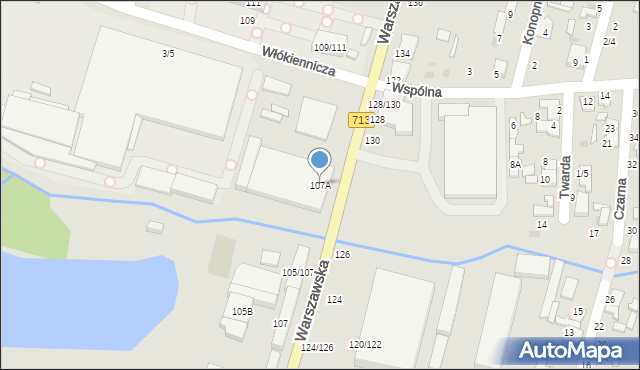 Tomaszów Mazowiecki, Warszawska, 107A, mapa Tomaszów Mazowiecki