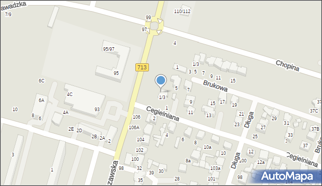 Tomaszów Mazowiecki, Warszawska, 108, mapa Tomaszów Mazowiecki