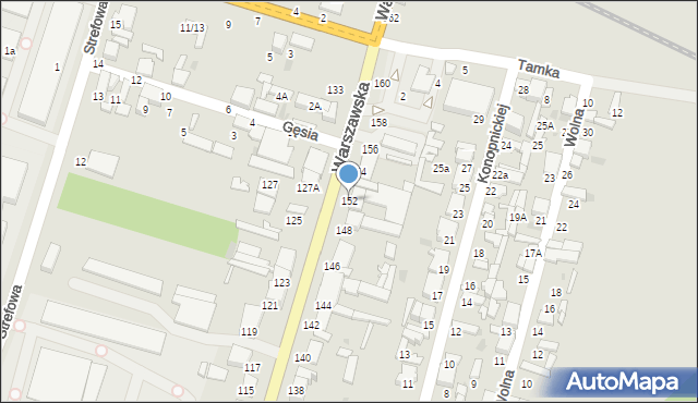 Tomaszów Mazowiecki, Warszawska, 152, mapa Tomaszów Mazowiecki