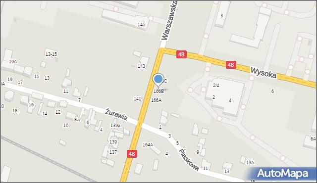 Tomaszów Mazowiecki, Warszawska, 166B, mapa Tomaszów Mazowiecki