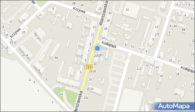 Tomaszów Mazowiecki, Warszawska, 20/22, mapa Tomaszów Mazowiecki