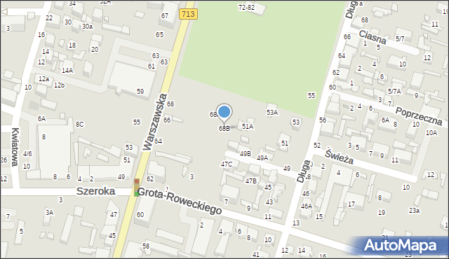 Tomaszów Mazowiecki, Warszawska, 68B, mapa Tomaszów Mazowiecki