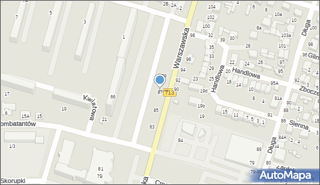 Tomaszów Mazowiecki, Warszawska, 87, mapa Tomaszów Mazowiecki
