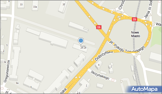 Toruń, Wały Władysława Sikorskiego, gen., 30, mapa Torunia