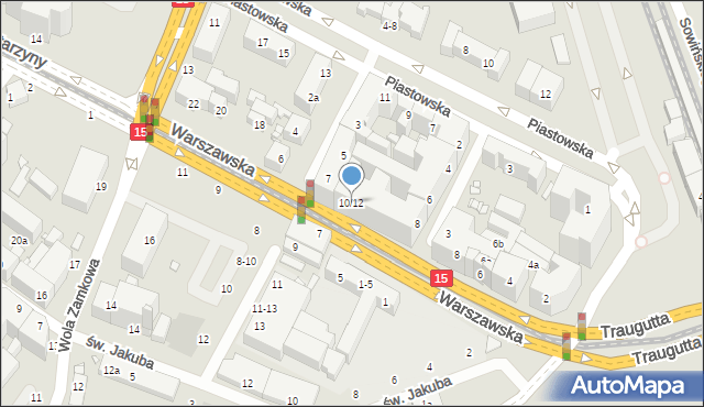 Toruń, Warszawska, 10/12, mapa Torunia