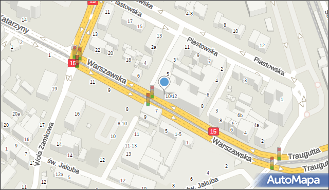 Toruń, Warszawska, 14, mapa Torunia