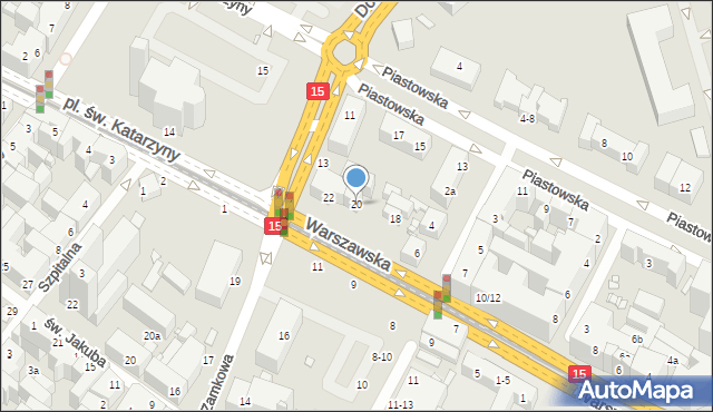 Toruń, Warszawska, 20, mapa Torunia