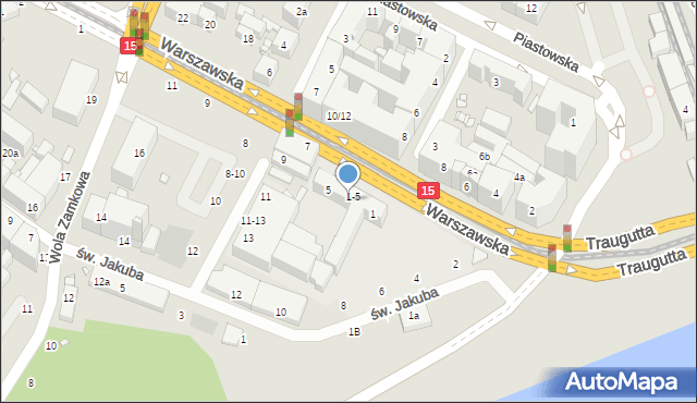 Toruń, Warszawska, 3, mapa Torunia