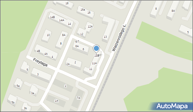 Toruń, Watzenrodego Łukasza, 11B, mapa Torunia