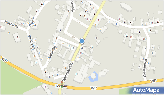 Torzym, Warszawska, 13, mapa Torzym