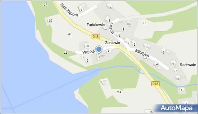 Tresna, Wąska, 3, mapa Tresna