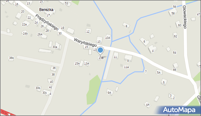 Trzebinia, Waryńskiego Ludwika, 13B, mapa Trzebinia