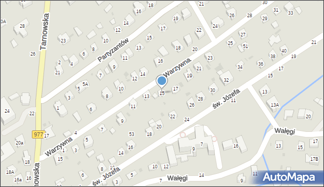 Tuchów, Warzywna, 15, mapa Tuchów