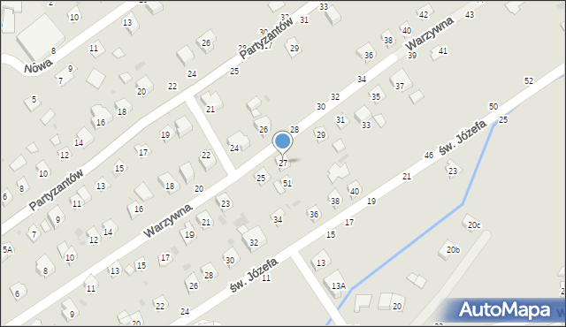 Tuchów, Warzywna, 27, mapa Tuchów