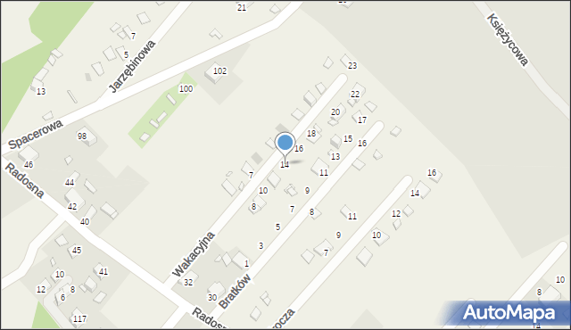 Tuliszów, Wakacyjna, 14, mapa Tuliszów