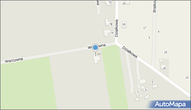 Turek, Warzywna, 1, mapa Turka