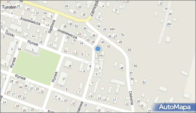Turobin, Wałowa, 1, mapa Turobin