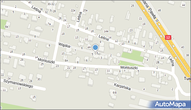 Tuszyn, Wąska, 5A, mapa Tuszyn