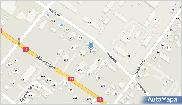 Tychy, Wałowa, 18, mapa Tychów