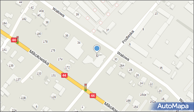 Tychy, Wałowa, 32, mapa Tychów