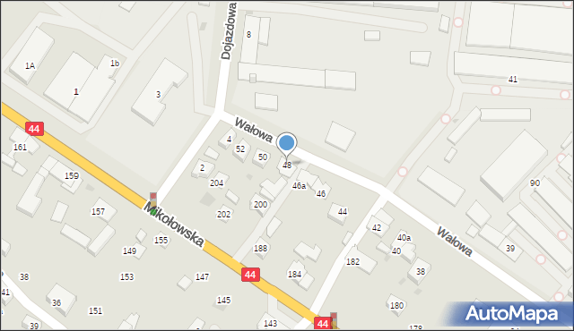 Tychy, Wałowa, 48, mapa Tychów