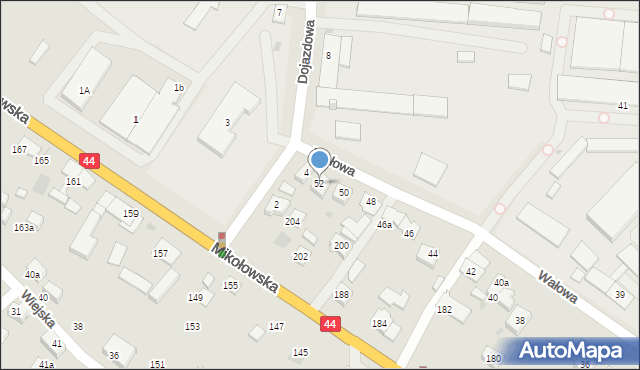 Tychy, Wałowa, 52, mapa Tychów