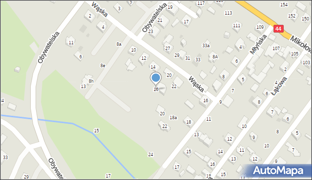 Tychy, Wąska, 16, mapa Tychów