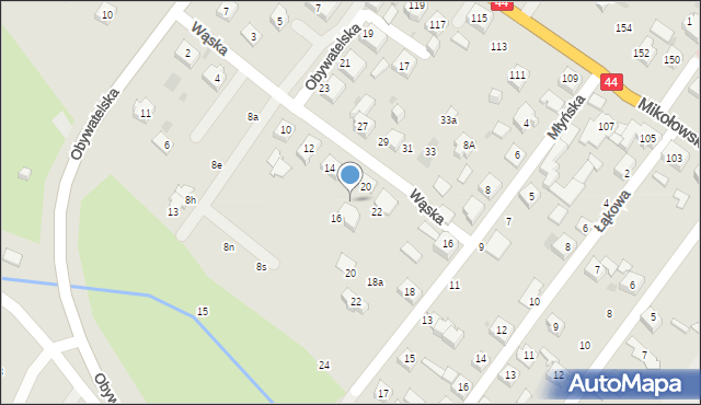 Tychy, Wąska, 18, mapa Tych&oacute;w