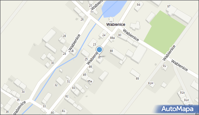 Wabienice, Wabienice, 87, mapa Wabienice
