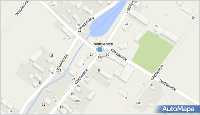 Wabienice, Wabienice, 88a, mapa Wabienice
