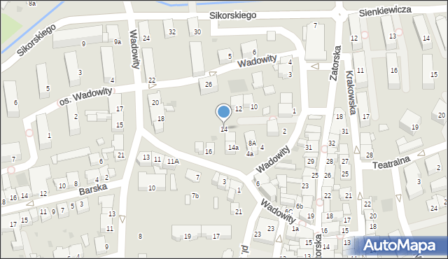 Wadowice, Wadowity Marcina, 14, mapa Wadowice