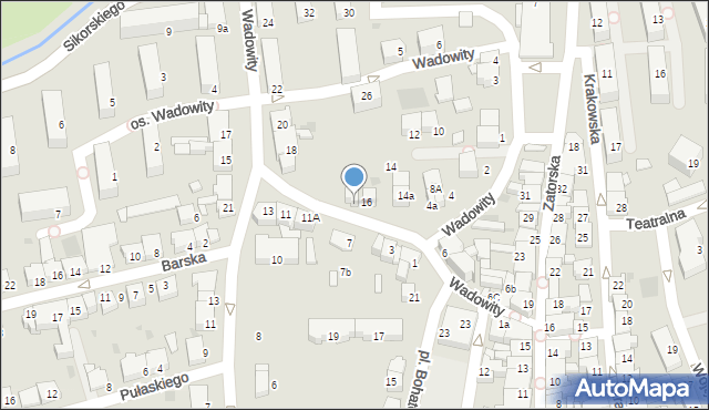 Wadowice, Wadowity Marcina, 16A, mapa Wadowice