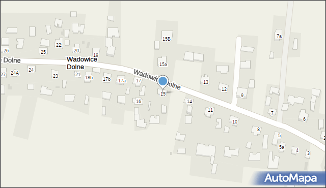 Wadowice Dolne, Wadowice Dolne, 15, mapa Wadowice Dolne