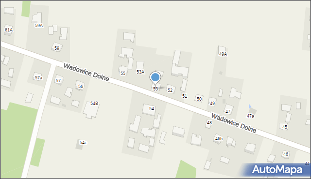 Wadowice Dolne, Wadowice Dolne, 53, mapa Wadowice Dolne