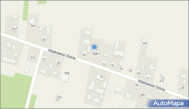 Wadowice Dolne, Wadowice Dolne, 53A, mapa Wadowice Dolne