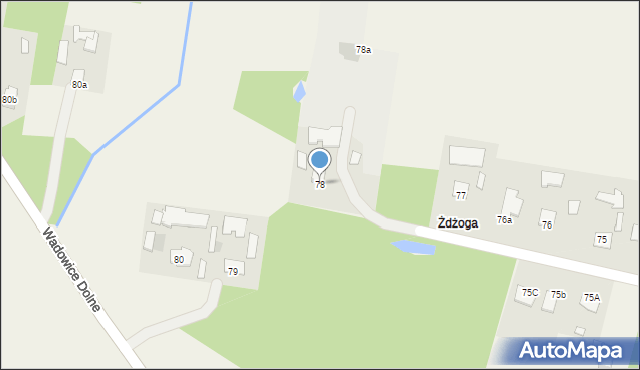 Wadowice Dolne, Wadowice Dolne, 78, mapa Wadowice Dolne