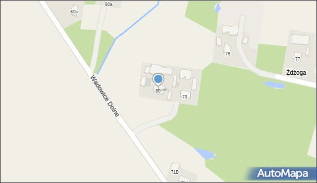 Wadowice Dolne, Wadowice Dolne, 80, mapa Wadowice Dolne
