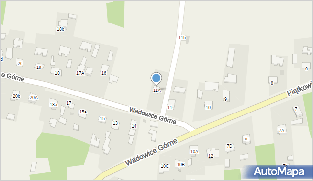 Wadowice Górne, Wadowice Górne, 11A, mapa Wadowice Górne