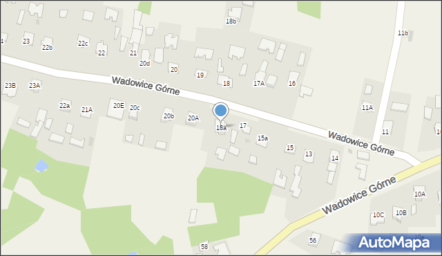Wadowice Górne, Wadowice Górne, 18a, mapa Wadowice Górne