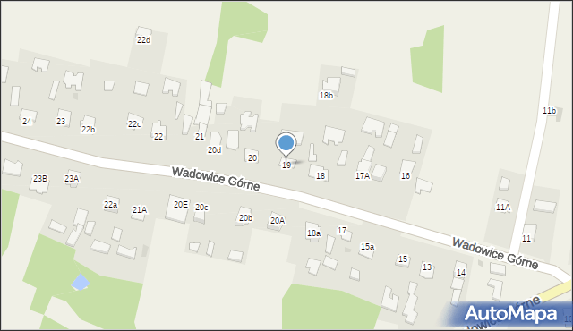 Wadowice Górne, Wadowice Górne, 19, mapa Wadowice Górne