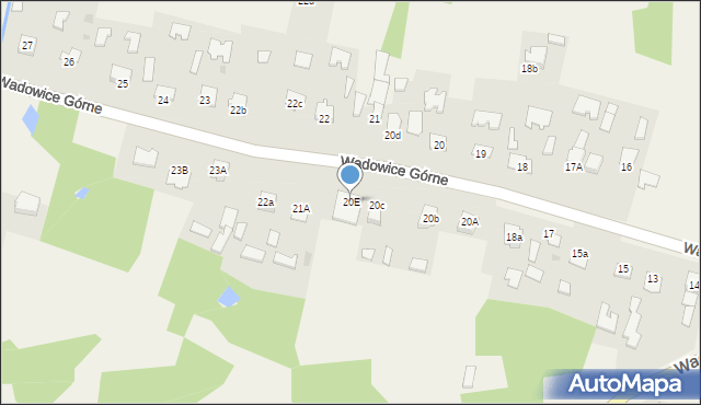 Wadowice Górne, Wadowice Górne, 20E, mapa Wadowice Górne