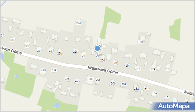 Wadowice Górne, Wadowice Górne, 21, mapa Wadowice Górne