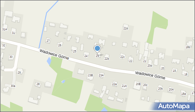 Wadowice Górne, Wadowice Górne, 23, mapa Wadowice Górne