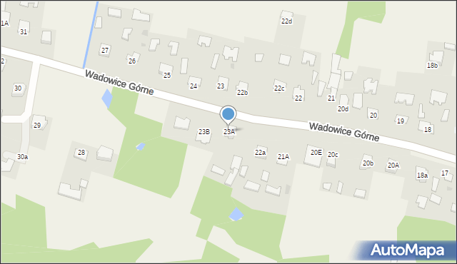 Wadowice Górne, Wadowice Górne, 23A, mapa Wadowice Górne
