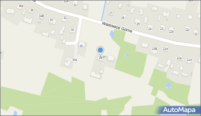 Wadowice Górne, Wadowice Górne, 28, mapa Wadowice Górne